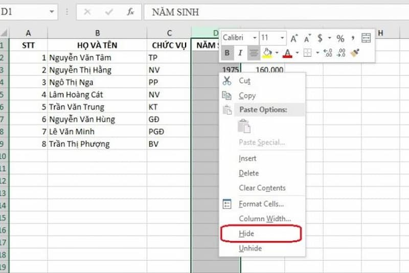 an-cot-trong-excel-2