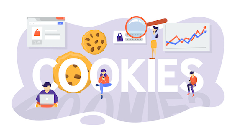 Internet cookies technology concept.