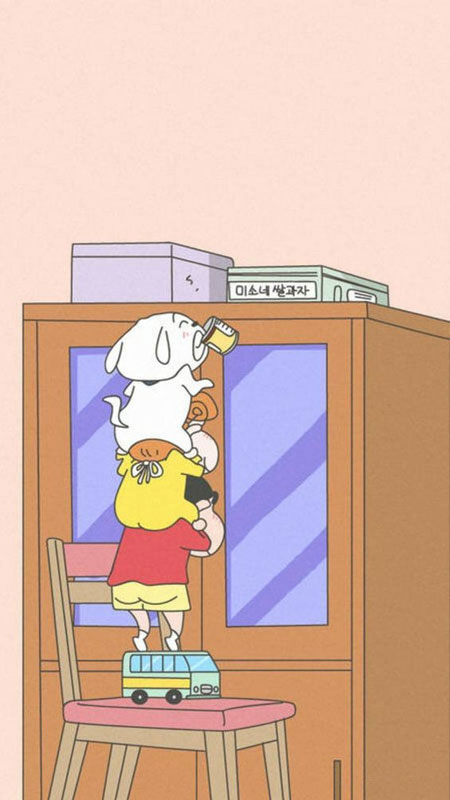 Ảnh Shin cậu bé bút chì với cả nhà vui vẻ