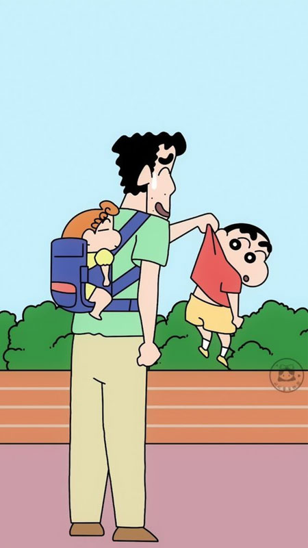 Hình ảnh gia đình Shin cậu bé bút chì hạnh phúc bên nhau