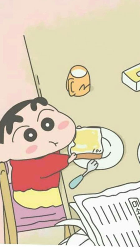 Ảnh Shin cậu bé bút chì đang ăn vặt