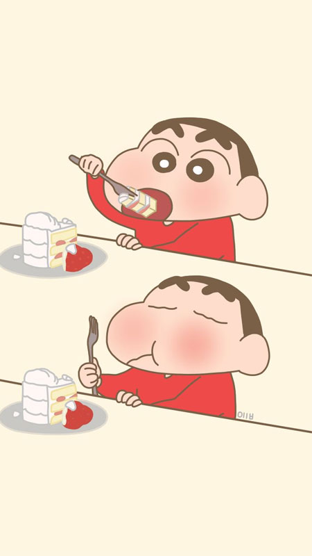 Hình ảnh Shin cậu bé bút chì thưởng thức kem