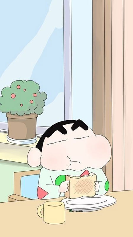 Hình ảnh Shin cậu bé bút chì ăn cùng gia đình