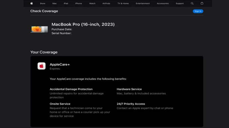 Cách kiểm tra checkcoverage apple com xem Macbook của bạn có được bảo hành không?