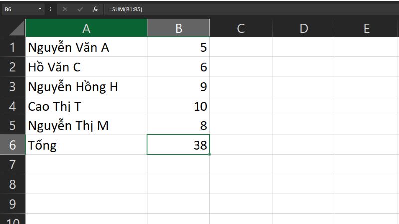 Cách sử dụng hàm COUNTA trong Excel có ví dụ chi tiết