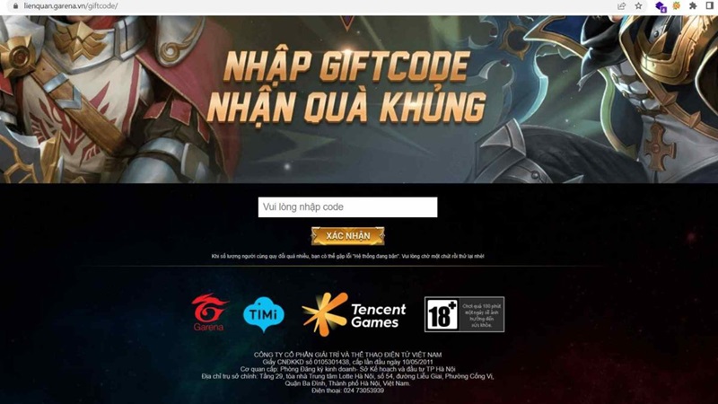 999 GiftCode Liên Quân mới nhất 2024: Vàng miễn phí, tướng vĩnh viễn Code-lq-3