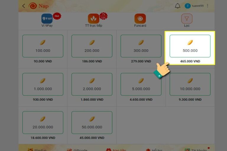 Hướng dẫn các cách nạp game Funtap đơn giản và uy tín