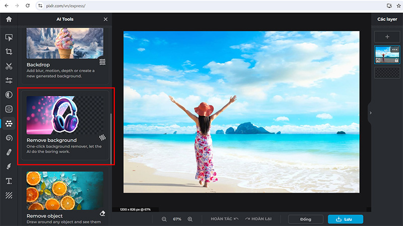 Bước 4: Chọn AI Tool và kéo xuống để chọn 