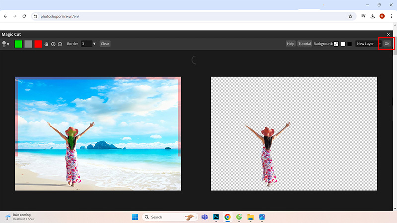 Bước 4: Sau khi hoàn tất, nhấn “OK” để lưu lại kết quả cuối cùng.