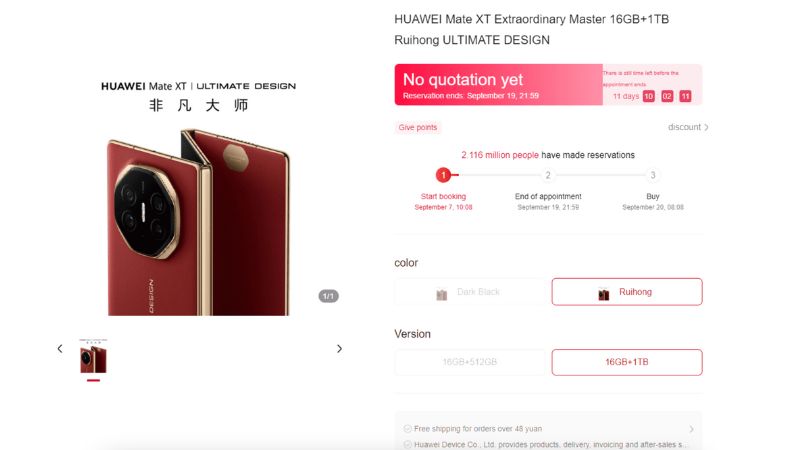 Huawei Mate XT gập 3 màn hình