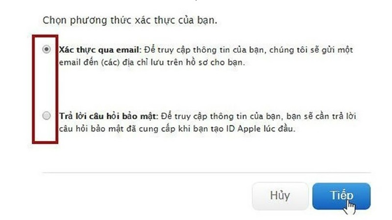 Bước 4. Chọn, Qua email (By email).