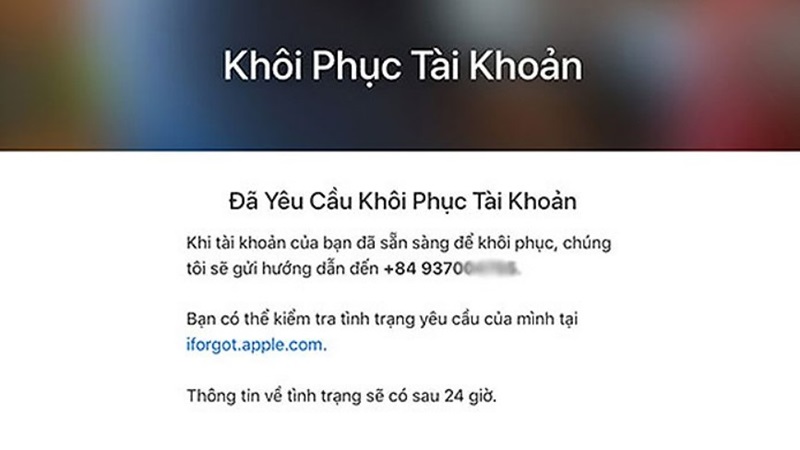 Biện pháp lấy lại ID Apple cuối cùng: Khôi phục tài khoản