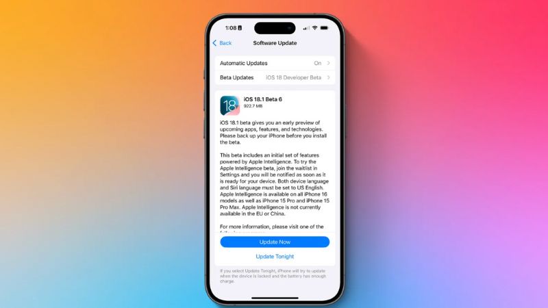 Apple sẽ ra mắt iOS 18.1 