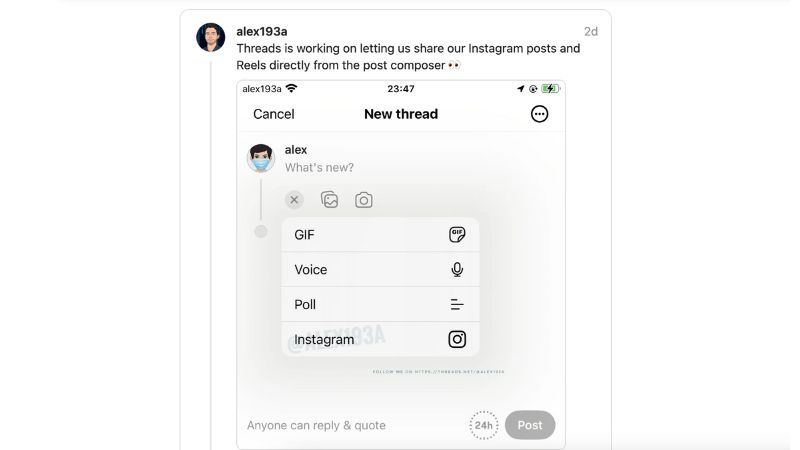Instagram Reels lên Threads