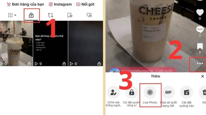 Các bước thực hiện cách chụp hình trên TikTok lưu về dạng Live Photo bằng iPhone