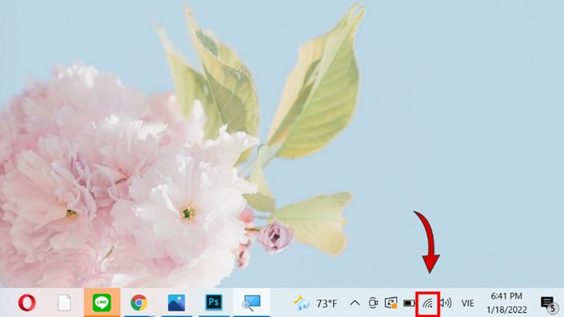 Sử dụng thanh Taskbar (khu vực biểu tượng mạng)