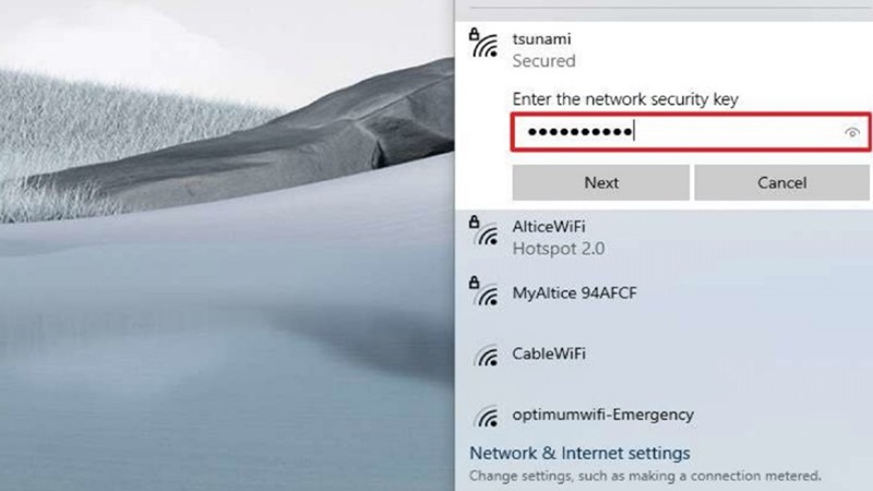 Sử dụng thanh Taskbar (khu vực biểu tượng mạng)