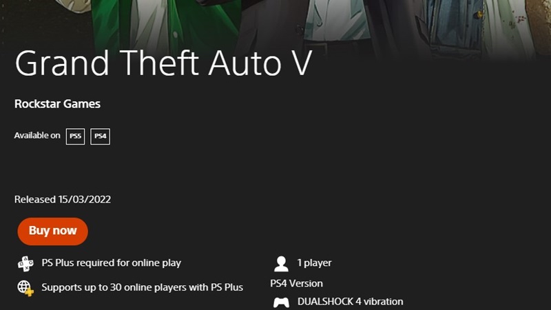 Cách Tải GTA V trên PS4/PS5 từ PlayStation Store