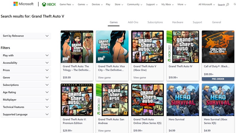 Cách Tải GTA V trên Xbox Series X|S và Xbox One từ Microsoft Store