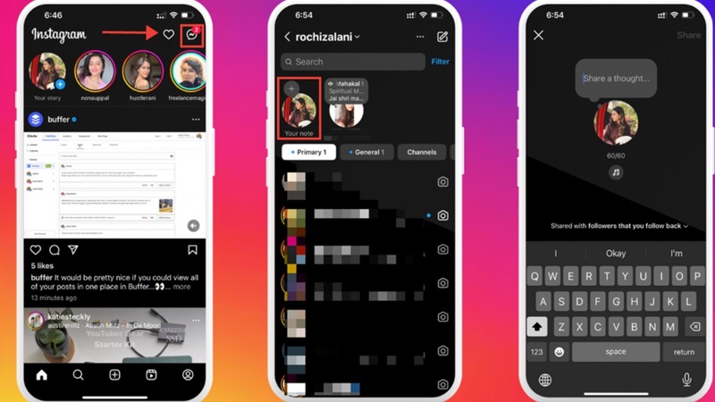 Cách chia sẻ Instagram Notes