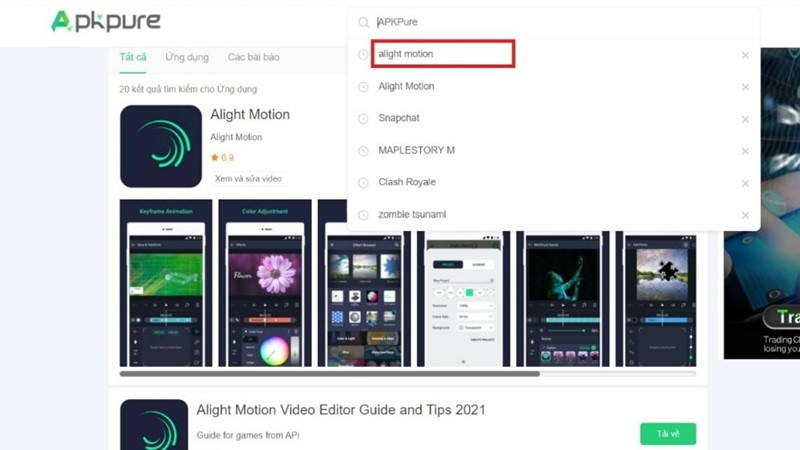 Bước 2: Tải Alight Motion Pro file APK