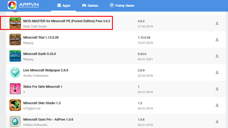 Hướng dẫn tải Minecraft PE trên Appvn đơn giản nhất