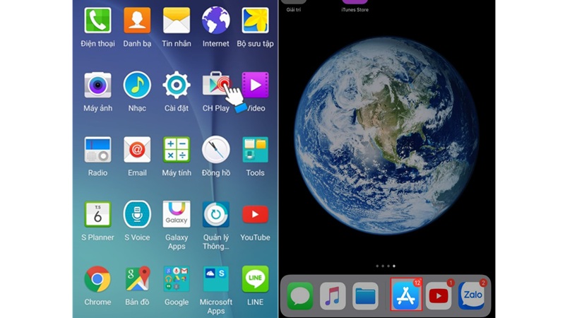 Bước 1: Mở cửa hàng ứng dụng trên thiết bị của bạn: Trên Android: Truy cập Google Play Store. Trên iOS: Truy cập App Store.