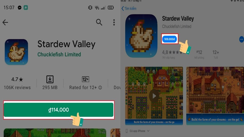 Bước 3: Chọn trò chơi bằng cách nhấn vào giá và nhấn vào nút Mua hoặc Get.