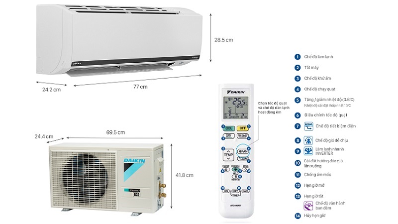 Hướng dẫn sử dụng điều khiển điều hòa daikin 1 chiều chi tiết nhất