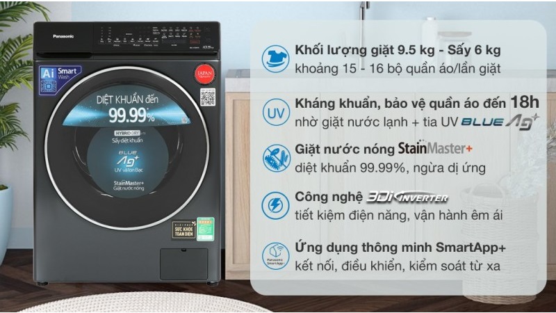 Top 7 loại máy giặt Panasonic 9kg tốt nhất hiện nay