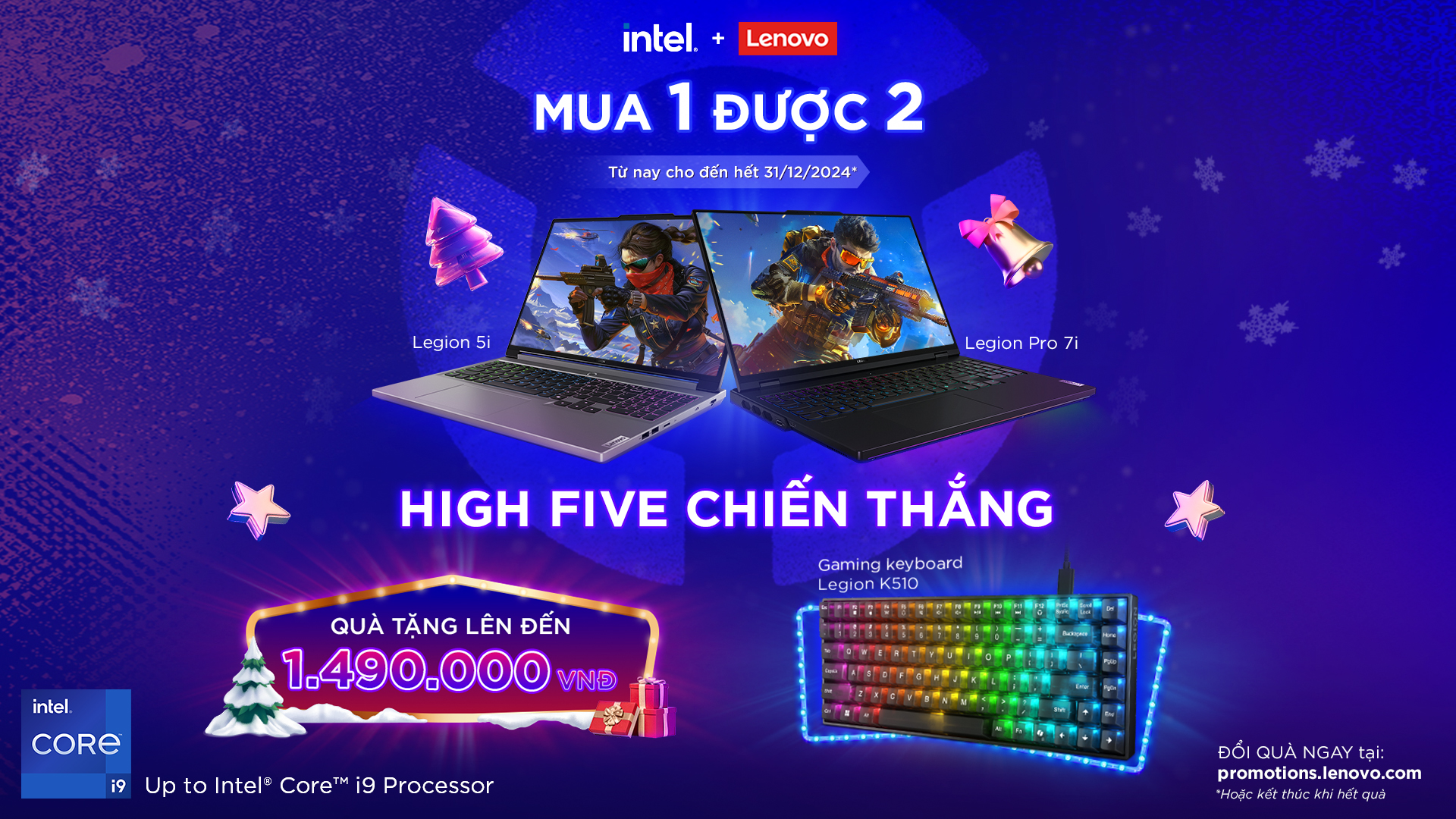 MUA 1 ĐƯỢC 2 – NHẬN NGAY BÀN PHÍM GAMING TRỊ GIÁ 1,49 TRIỆU KHI MUA LAPTOP LENOVO