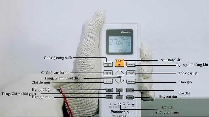 Các nút điều khiển điều hòa Panasonic và chức năng sử dụng đầy đủ nhất