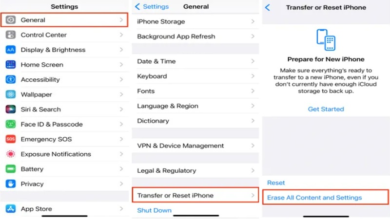 5. Cách xóa phần Khác trên iPhone thông qua đặt lại iPhone của bạn