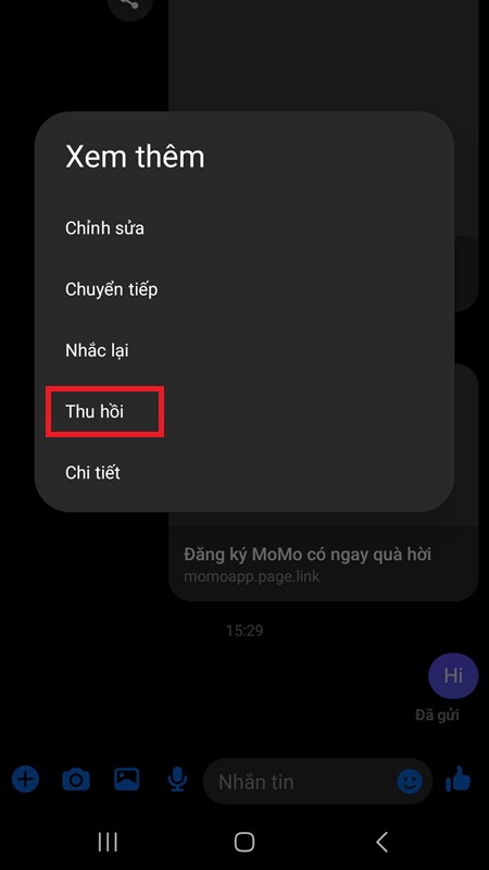 Xóa tin nhắn Messenger 2 bên trên Android