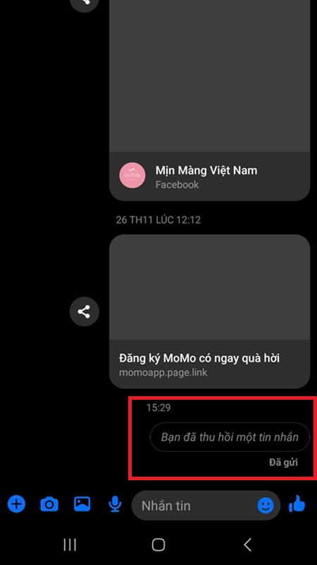 Xóa tin nhắn Messenger 2 bên trên Android