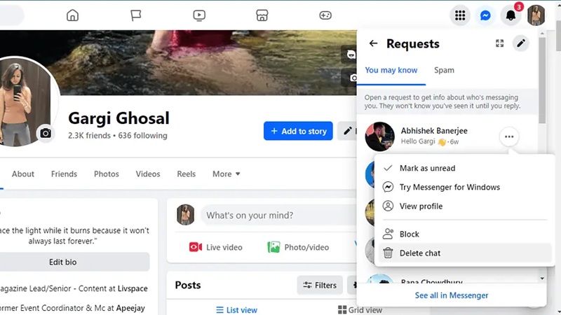 Cách xóa cuộc trò chuyện khỏi Messenger