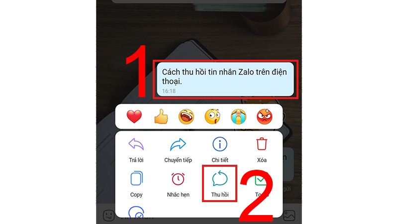 Cách thu hồi tin nhắn Zalo trên điện thoại