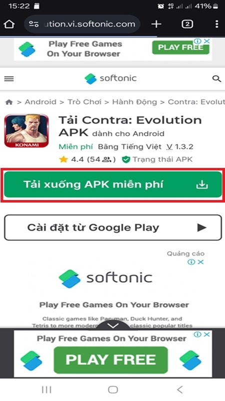 Hướng dẫn tải game Contra: Evolution APK