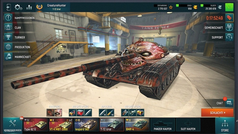 Nhân vật và lựa chọn xe tăng