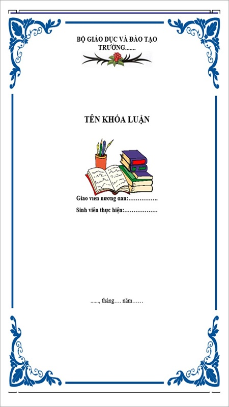 Mẫu bìa tiểu luận, luận văn tốt nghiệp