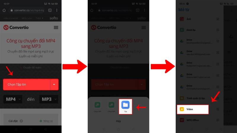 Truy cập vào trang Convertio và tải video lên Convertio
