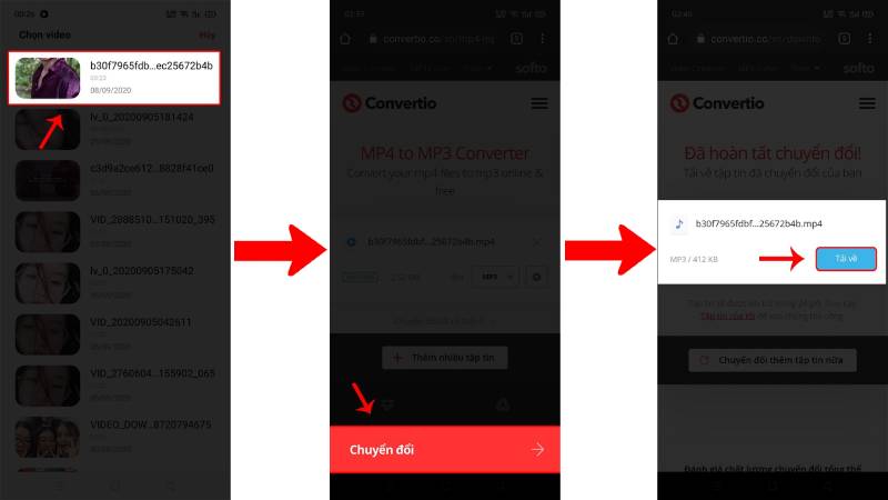 Chuyển đổi video sang MP3 và tải về thiết bị