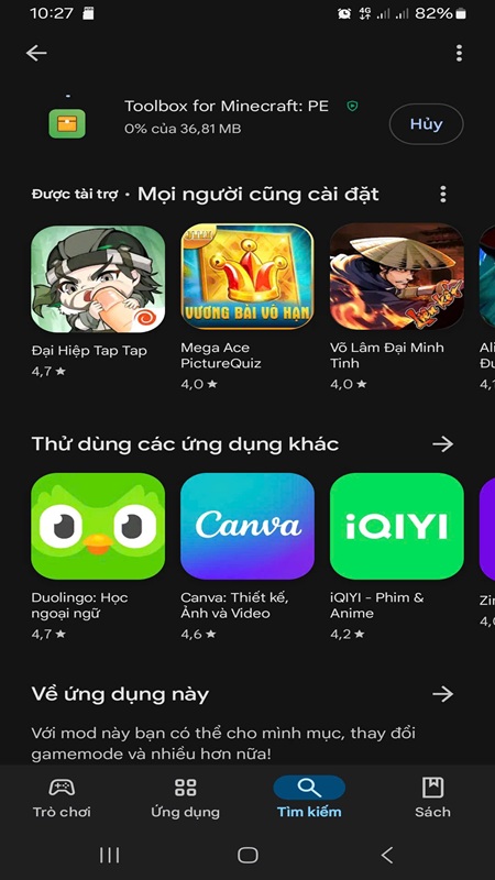 Cách tải Toolbox for Minecraft trên Android
