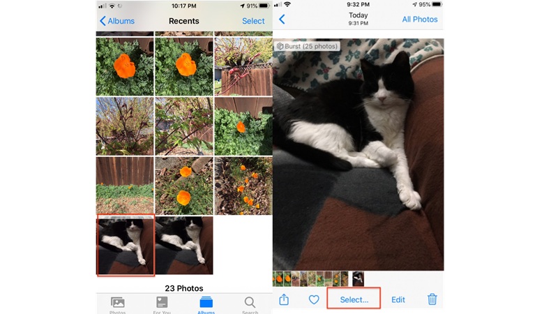 Cách xóa ảnh chụp liên tục trên iPhone