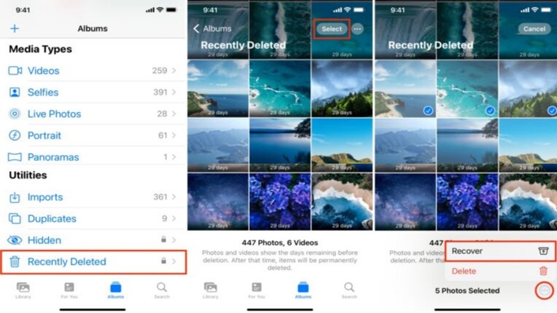 Khôi phục ảnh đã xóa trên iPhone