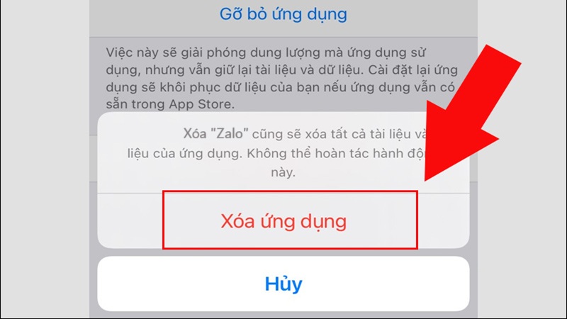 Xóa dữ liệu Zalo trên iPhone bằng cách gỡ cài đặt ứng dụng
