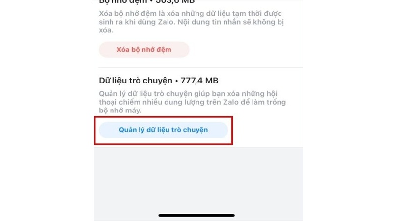 Xóa dữ liệu Zalo trên iPhone, iPad đối với tin nhắn, hình ảnh, video