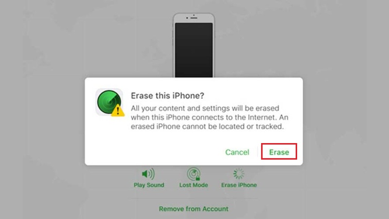 Cách xóa iPhone từ xa bằng Find My iPhone