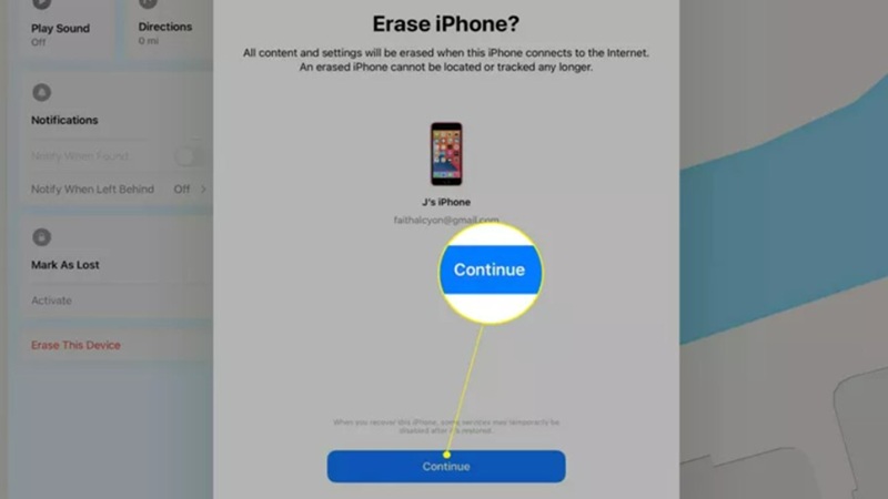 Hủy xóa iPhone từ xa trên thiết bị Apple khác
