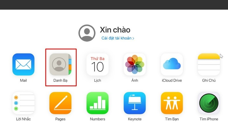 Xóa tất cả danh bạ iPhone bằng iCloud
